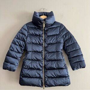 Geospirit Girl Puffer Jacket Duck Down Coat Navy Full Zip Sz 4